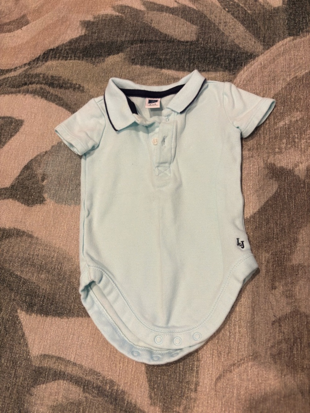 Janie & Jack 3-6 month baby blue polo onesie shirt top
